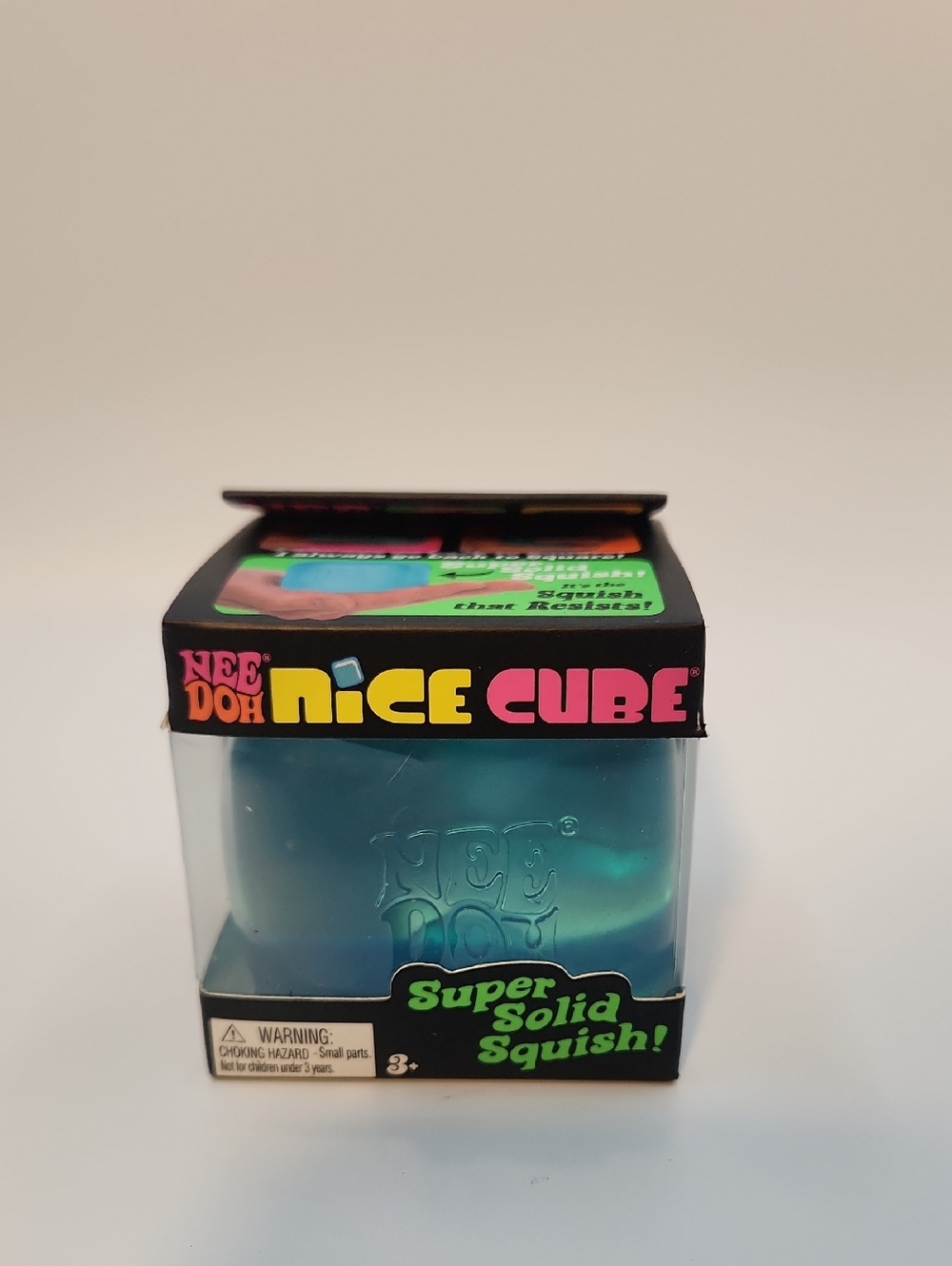 Nee Doh Nice Cube Super Solid Squish Toy - Blue NIB Fast Shipping